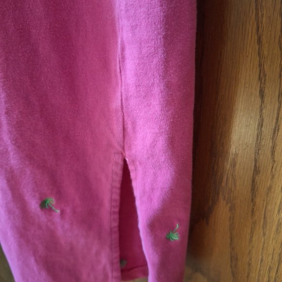 Quacker Factory Pink Maxi Dress Palm Trees X-Small - Picture 5 of 8